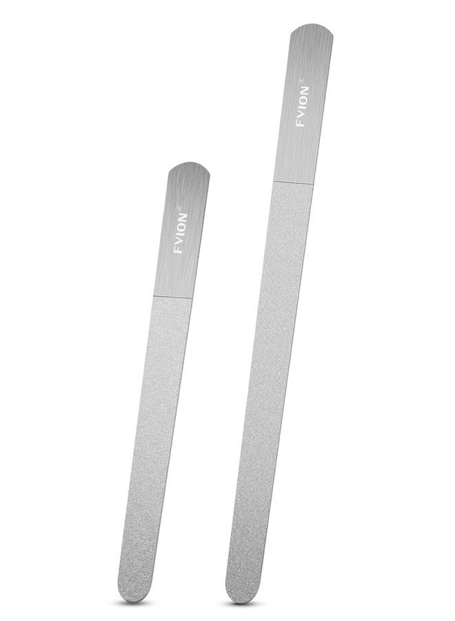 FVION Nail File Set – 2 Pcs Professional Long Nail Files for Natural Nails Double-Sided, Metal Nail File Men Manicure Pedicure Tools - Image 1